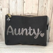 Grey Sparkle Make-Up Bag - Aunty